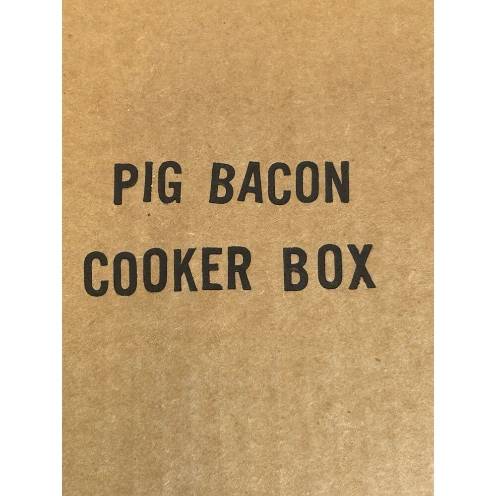 Haeger NaturalStone Pig Bacon Cooker Stoneware Microwave USA Original Box Manual